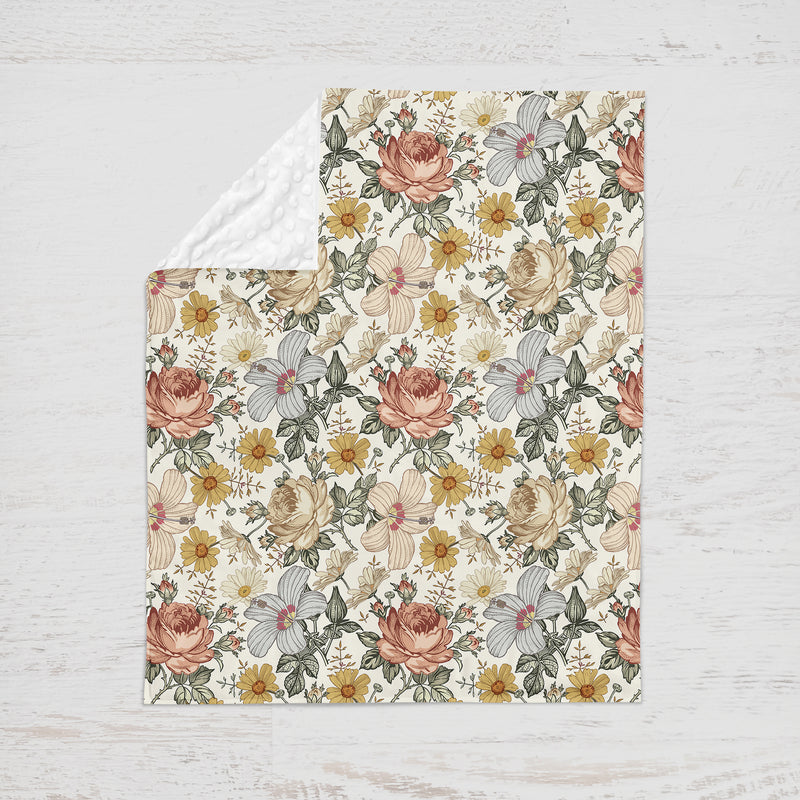 Blanket Floral blue