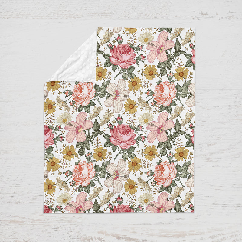 Vintage bright floral Baby Blankets