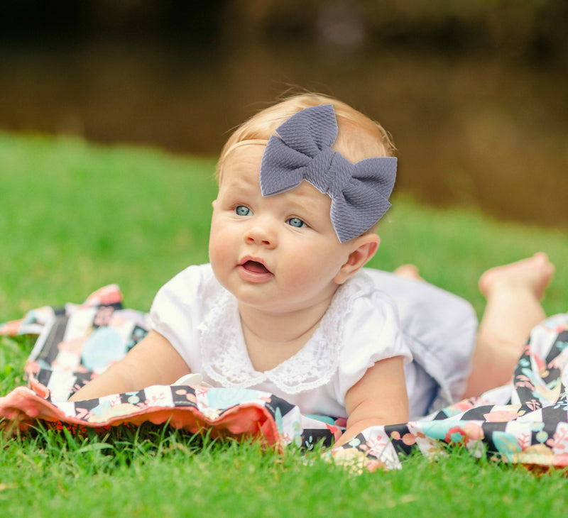 Baby Girl XL Bow Headbands Navy, White, Red