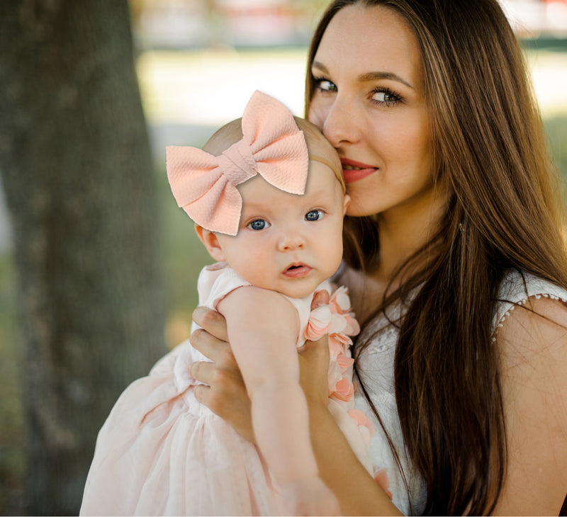 Baby Girl XL Bow Headbands Pink, Navy, Ivory