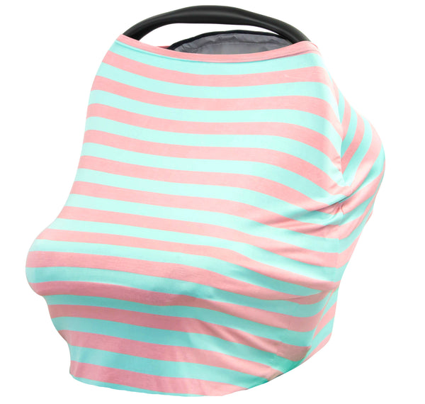 PEACH & AQUA STRIPE