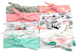 Baby Girl Knotted Headbands - 10 Pack (Modern Designs Collection)