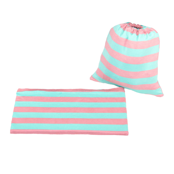 PEACH & AQUA STRIPE