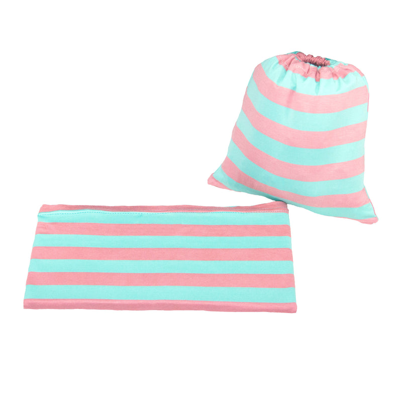 PEACH & AQUA STRIPE