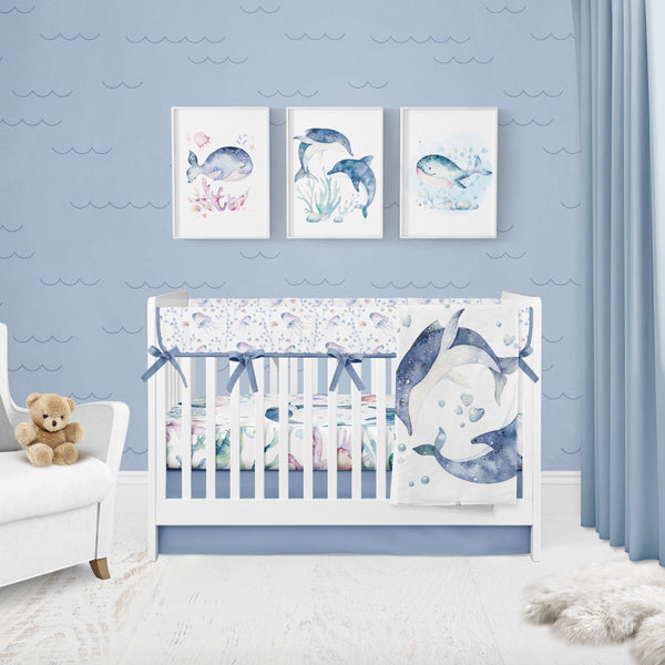 Under the Sea Dolphins Crib Bedding Set