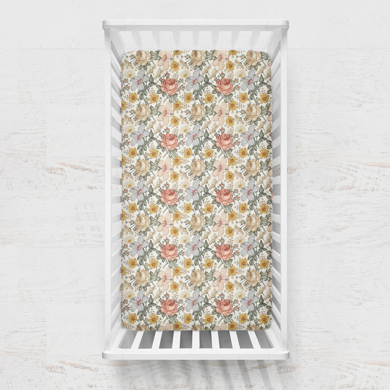 Vintage Floral Crib Bedding Set