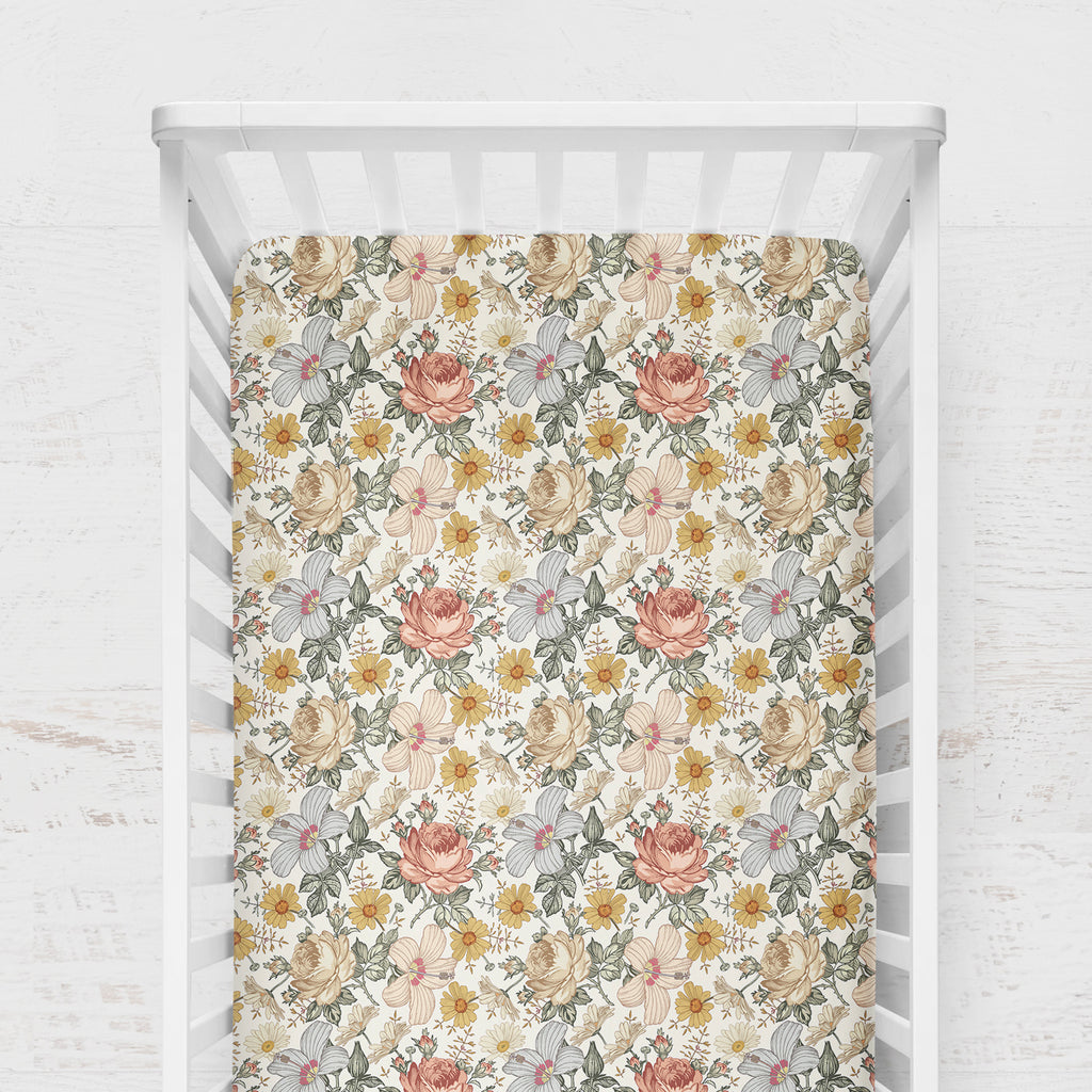Vintage floral baby bedding deals