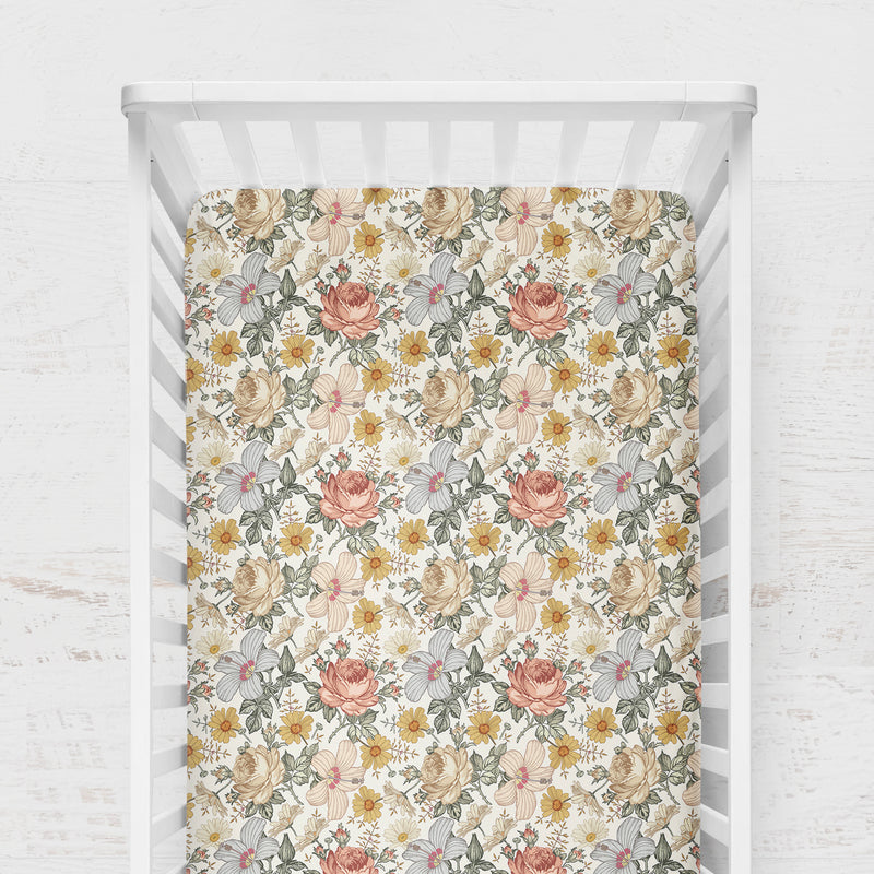 Vintage Floral Crib Bedding Set