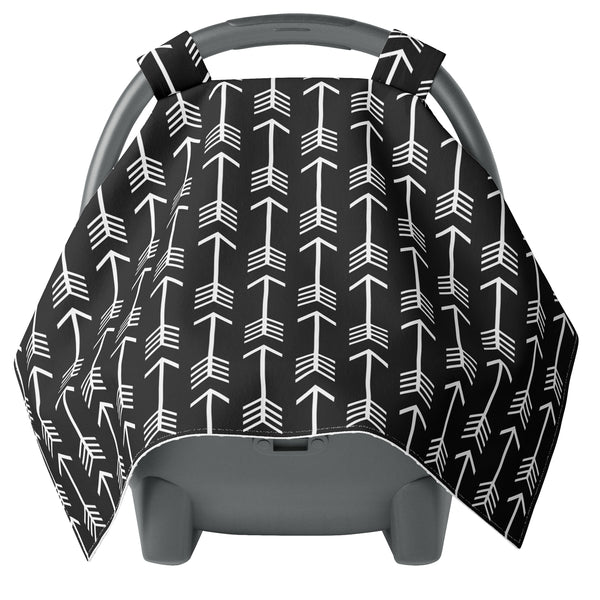 Black and White Arrow Carseat Canopy