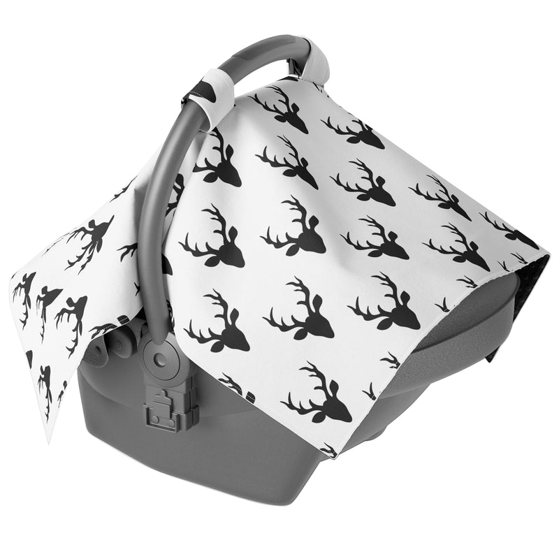 Black and White Buck Carseat Canopy