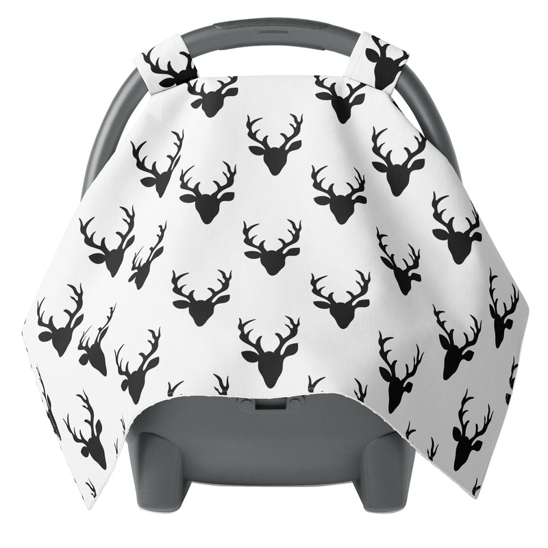 Black and White Buck Carseat Canopy
