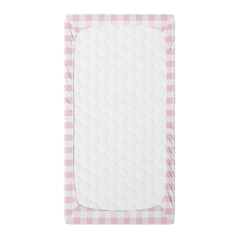 Pink Plaid Crib Sheet