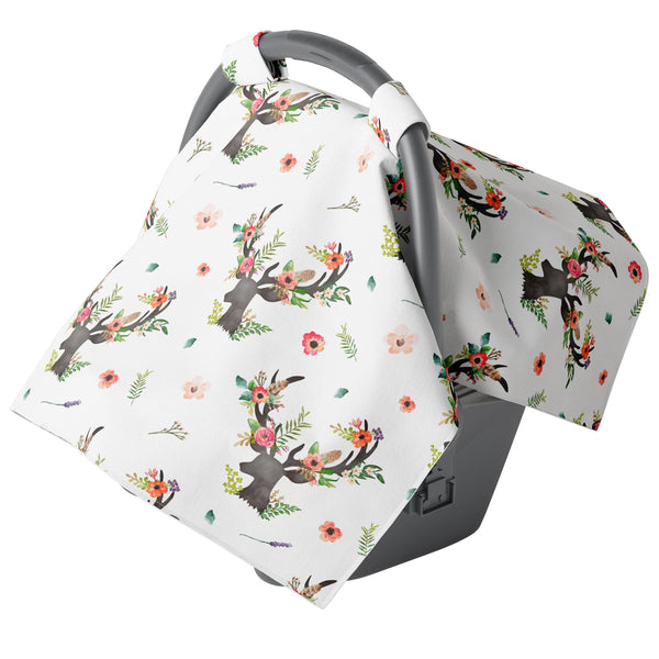 Floral Deer Carseat Canopy