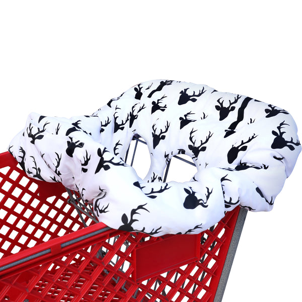 Shopping Cart Cover - Black White Buck
