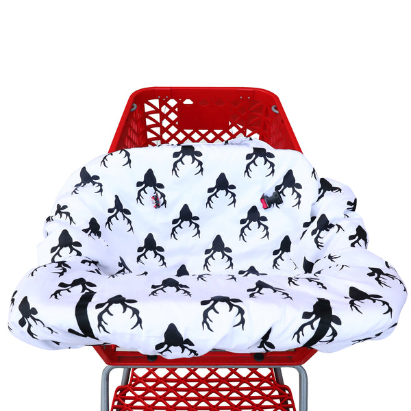 Shopping Cart Cover - Black White Buck