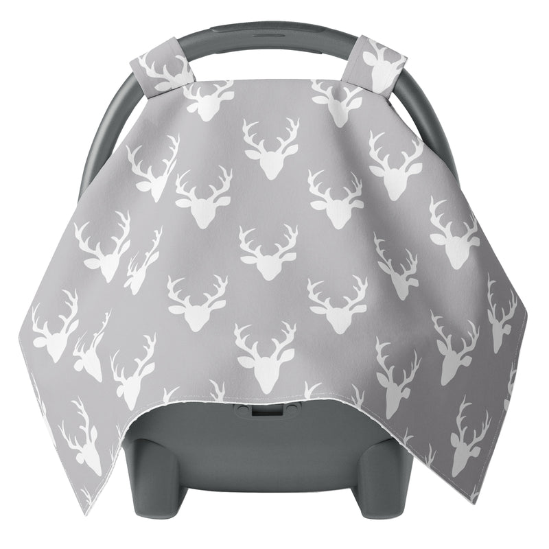 Grey and White Buck Carseat Canopy