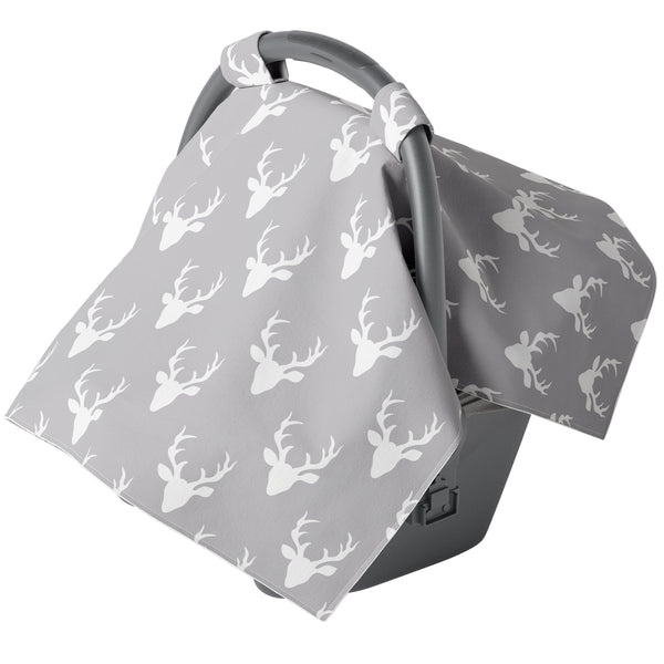 Grey and White Buck Carseat Canopy