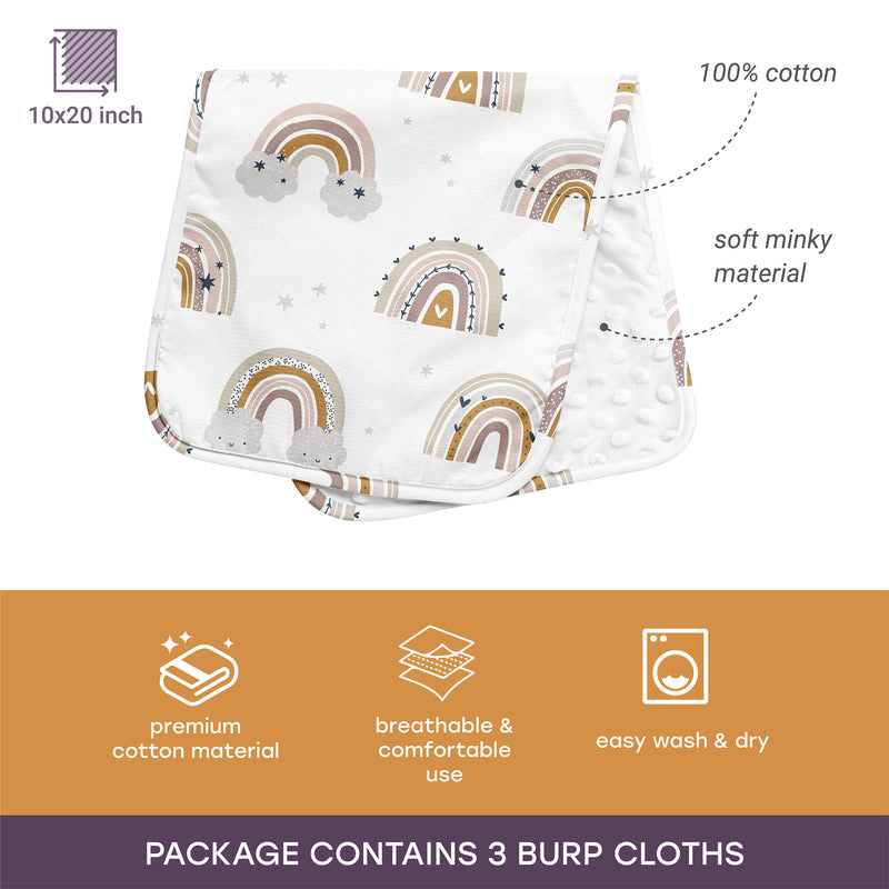 New Burp Cloths, Cotton Minky Baby Burp Cloth