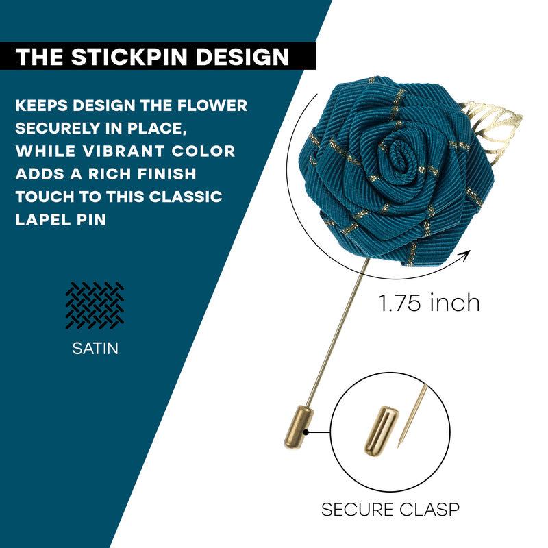 Rose gold boutonniere, lapel rose flower pin