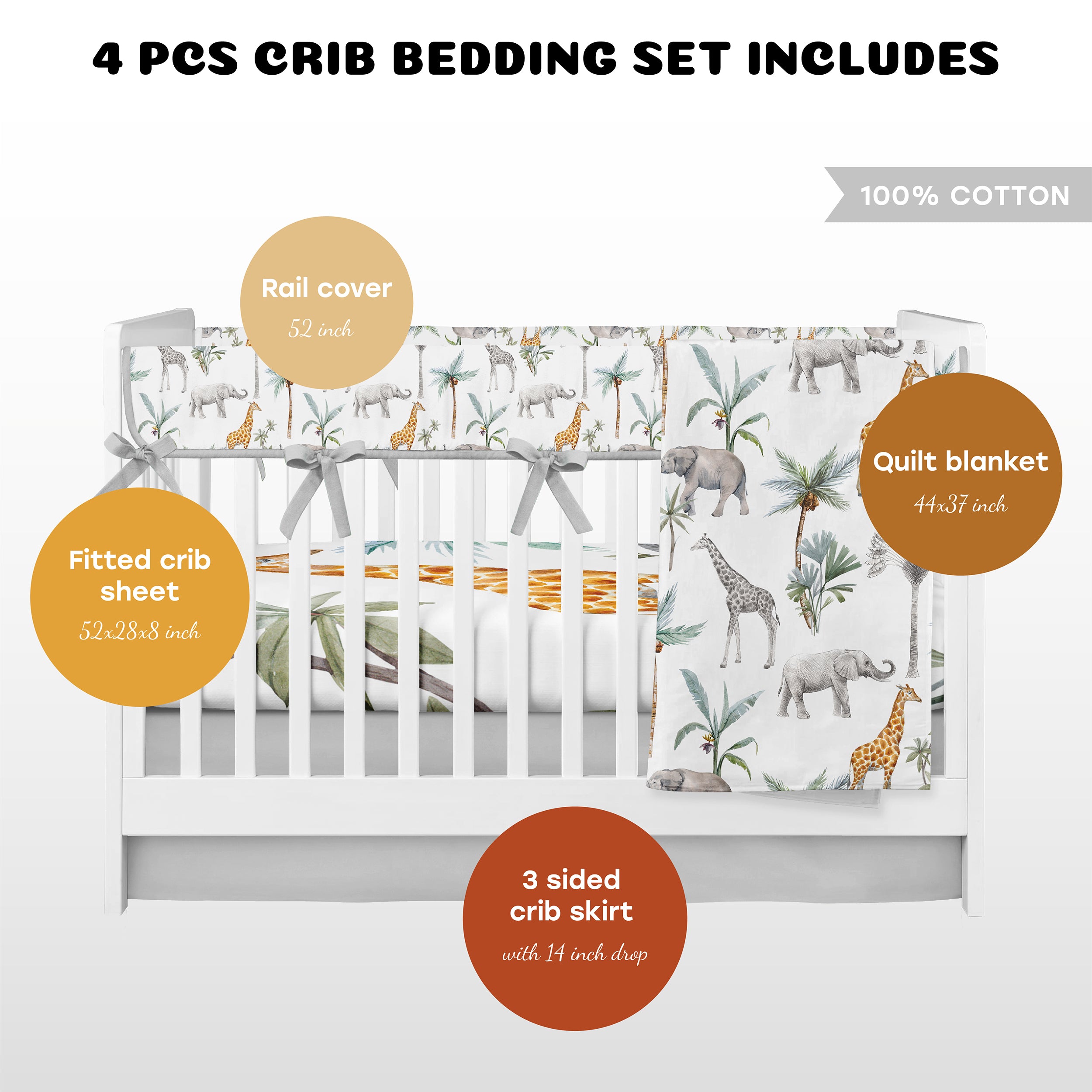 Safari Giraffe Collection, Crib Bedding Set – JLIKA