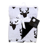 Stroller Blanket - White Black Buck