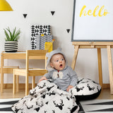 Stroller Blanket - White Black Buck