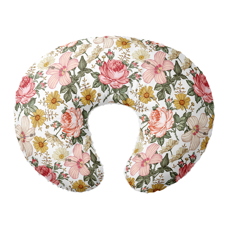 Nursing Pillow Cover  Vintage bright floral
