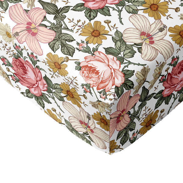 Mini scout garden 2025 floral crib sheet